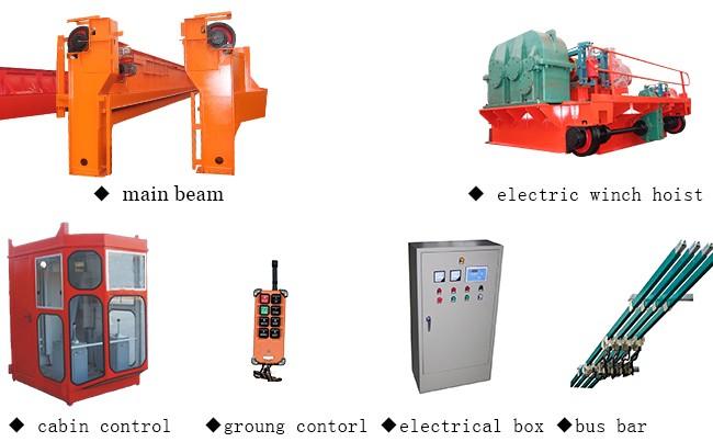 Crane Double Girder Electric à pont roulant aérien courant supérieur 20 tonnes 2